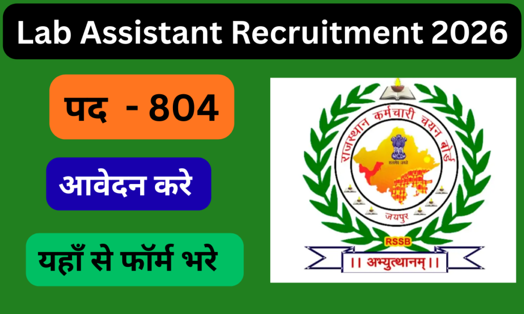 Rajasthan Lab Assistant Recruitment 2026